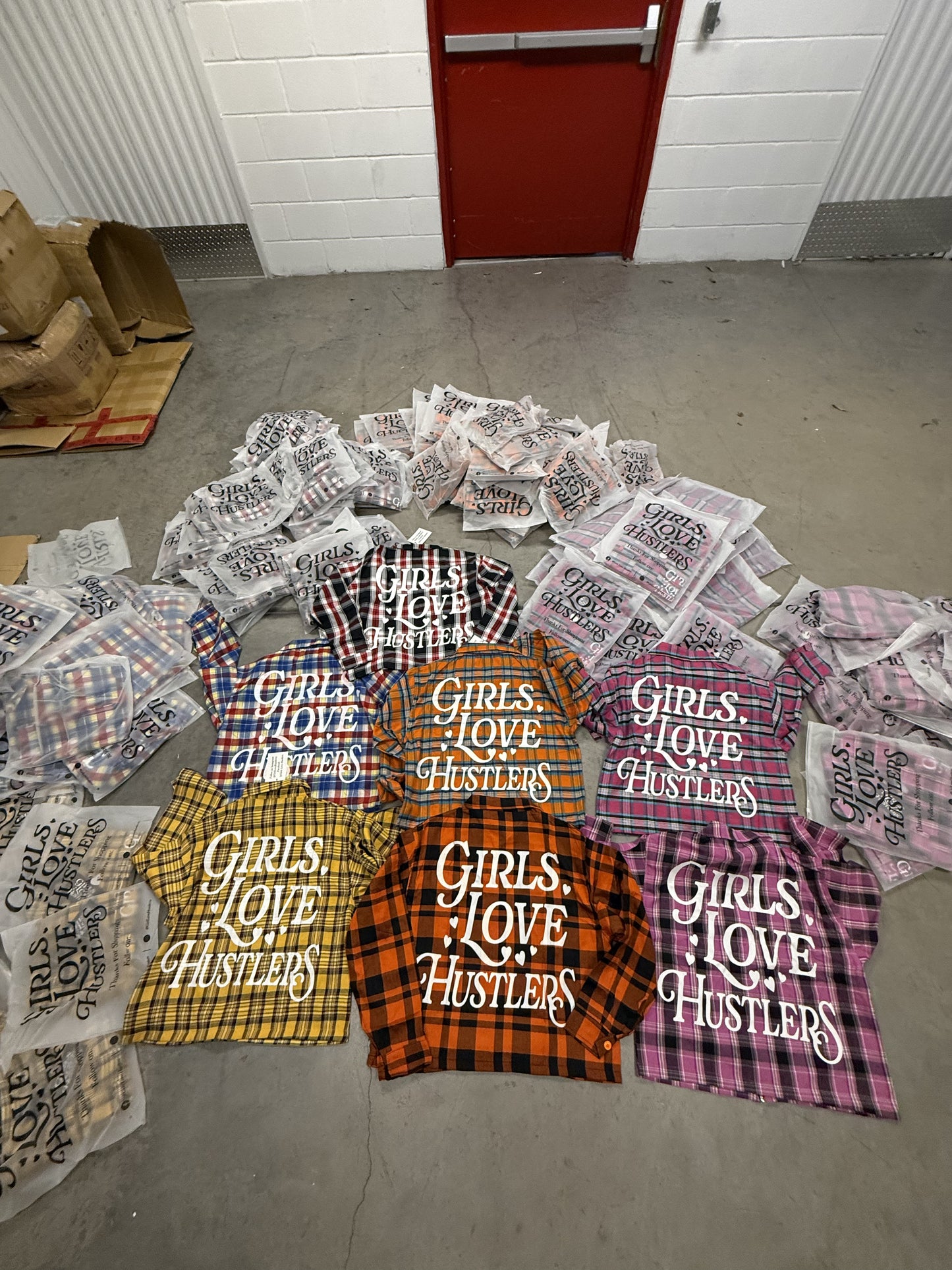 Girls Love Hustlers Cropped Flannels